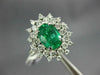 LARGE 2.98CT DIAMOND & AAA EMERALD 14KT WHITE GOLD 3D OVAL HALO ENGAGEMENT RING