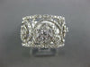 ESTATE WIDE 1.04CT DIAMOND 18KT WHITE GOLD 3D FLOWER OPEN FILIGREE FUN RING