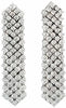 LARGE 3.71CT DIAMOND 18KT WHITE GOLD 3D ROUND MULTI ROW HEXAGON HANGING EARRINGS