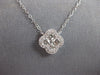ESTATE .58CT DIAMOND 14KT WHITE GOLD 3D CLASSIC FLOWER LOVE NECKLACE
