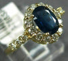 ESTATE 1.47CT DIAMOND & AAA SAPPHIRE 14KT YELLOW GOLD OVAL HALO ENGAGEMENT RING