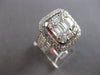 EXTRA LARGE 2.8CT DIAMOND 18KT WHITE GOLD ROUND & BAGUETTE HALO ANNIVERSARY RING