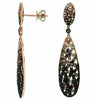 ESTATE 2.70CT MULTI COLOR DIAMOND 14KT ROSE GOLD 3D TEAR DROP HANGING EARRINGS