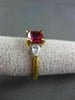 ESTATE 1.74CT DIAMOND & RUBALITE 18KT TWO TONE GOLD 3D FILIGREE ENGAGEMENT RING