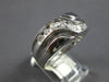 ESTATE WIDE .50CT DIAMOND 14KT WHITE GOLD CRISS CROSS DIAGONAL CHANNEL MENS RING