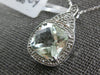 4.06CT DIAMOND & AAA GREEN AMETHYST 14KT WHITE GOLD 3D SQUARE FLOATING PENDANT