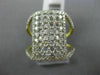 ESTATE LARGE 1.16CT DIAMOND 14KT WHITE & YELLOW GOLD MULTI ROW RECTANGULAR RING