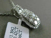 ESTATE 1.08CT ROUND DIAMOND 18KT WHITE GOLD 3D RECTANGULAR HALO FLOATING PENDANT