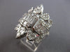 EXTRA LARGE 4.28CT DIAMOND 18KT WHITE GOLD 3D MULTI SHAPE FLOWER COCKTAIL RING