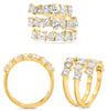LARGE 2.96CT DIAMOND 14KT YELLOW GOLD MULTI SHAPE & PRINCESS MULTI ROW FUN RING