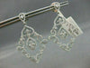 ANTIQUE LARGE 1.99CT DIAMOND 14KT W GOLD FILIGREE FLORAL DROP EARRINGS STUNNING!