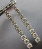 ESTATE LARGE 2.10CT DIAMOND 14KT WHITE GOLD ROUND JOURNEY FLEXIBLE BAR HANGING EARRINGS