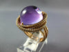 LARGE 16.80CT DIAMOND & AAA AMETHYST 14KT YELLOW GOLD DOME SHAPE LOVE KNOT RING
