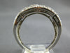 .76CT WHITE BLACK & MOCHA DIAMOND 14KT WHITE GOLD 3D SQUARE TRIANGULAR FUN RING