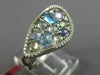 ESTATE 1.68CT DIAMOND & AAA EXTRA FACET MULTI GEM 14KT WHITE GOLD 3D OVAL RING