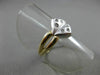 ESTATE WIDE DIAMOND 14KT WHITE & YELLOW GOLD 6 STONE ETOILE SQUARE RING #21399