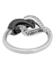 ESTATE 1.07CT WHITE & BLACK DIAMOND 18K WHITE & BLACK GOLD DOUBLE LOVE KNOT RING