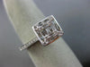 ESTATE WIDE .45CT ROUND & BAGUETTE DIAMOND 18KT WHITE GOLD SQUARE FILIGREE RING