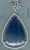 LARGE 13.05CT DIAMOND & AAA SAPPHIRE 18K WHITE GOLD 3D TEAR DROP FLORAL NECKLACE