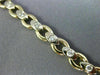 ANTIQUE .50CT DIAMOND 14K WHITE & YELLOW GOLD 3D LINK HANDCRAFTED BRACELET #227