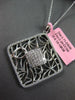 ESTATE LARGE .97CT DIAMOND 18K WHITE GOLD ROUND & PRINCESS SQUARE FLOWER PENDANT