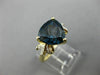 ESTATE LARGE 4.05CT DIAMOND & AAA BLUE TOPAZ 14KT YELLOW GOLD FILIGREE FUN RING