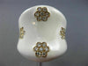 ESTATE LARGE .55CT DIAMOND & WHITE ENAMEL 14KT YELLOW GOLD MULTI FLOWER FUN RING