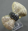 ESTATE LARGE 3.59CT BLACK & WHITE DIAMOND 14KT YELLOW GOLD BOW TIE RING STUNNING