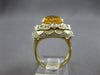LARGE 7.89CT DIAMOND & AAA CITRINE 14KT 2 TONE GOLD CUSHION & ROUND SQUARE RING