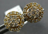 ESTATE .50CT DIAMOND 14K YELLOW GOLD 3D CLASSIC ROUND CLUSTER HALO STUD EARRINGS