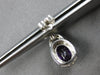 2.26CT DIAMOND & AAA AMETHYST 14KT WHITE GOLD 3D OVAL & ROUND HANGING EARRINGS