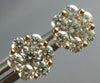 1.04CT DIAMOND 14KT ROSE GOLD 3D CLASSIC FLOWER ROUND INVISIBLE STUD EARRINGS