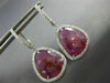 7.46CT DIAMOND & AAA TOURMALINE 14KT WHITE GOLD TEAR DROP HALO HANGING EARRINGS