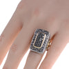 LARGE .40CT BLACK DIAMOND 18KT YELLOW GOLD & 925 SILVER 3D HANDCRAFTED FUN RING