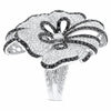 EXTRA LARGE 3.07CT WHITE & BLACK DIAMOND 14KT WHITE & BLACK GOLD FLOWER BOW RING