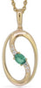.20CT DIAMOND & AAA EMERALD 14K YELLOW GOLD 3D OVAL & ROUND FUN FLOATING PENDANT