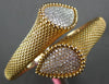 EXTRA LARGE 2.09CT WHITE & PINK DIAMOND 18KT ROSE GOLD FILIGREE BANGLE BRACELET