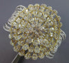MASSIVE 13.22CT DIAMOND 14K 2 TONE GOLD 3D FLOWER CUFF COCKTAIL BANGLE BRACELET