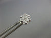 ESTATE .69CT DIAMOND 18KT WHITE GOLD 3D FLOWER INVISIBLE STUD EARRINGS