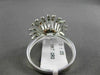 ANTIQUE LARGE 1.05CT DIAMOND 18KT WHITE GOLD 3D SUNFLOWER FUN COCKTAIL RING