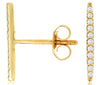 ESTATE .10CT DIAMOND 14K YELLOW GOLD CLASSIC GRADUATING BAR EAR CLIMBER EARRINGS