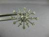 ESTATE LARGE 1.52CT DIAMOND 14KT WHITE GOLD FLOWER SNOWFLAKE SCREW BACK EARRINGS