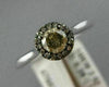 ESTATE .38CT WHITE & CHOCOLATE FANCY DIAMOND 14K WHITE GOLD HALO ENGAGEMENT RING