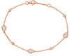 .36CT DIAMOND 14KT ROSE GOLD ROUND PEAR SHAPE BY THE YARD ETOILE TENNIS BRACELET