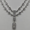 EXTRA LARGE 22.04CT DIAMOND 18KT WHITE GOLD MULTI SHAPE LARIAT TENNIS NECKLACE
