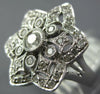 ESTATE .53CT DIAMOND 14K 2 TONE GOLD 3D FLOWER CLUSTER HALO FRIENDSHIP LOVE RING