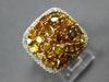 LARGE 3.0CT WHITE & INTENSE MULTI COLOR DIAMOND 18K 2 TONE GOLD ANNIVERSARY RING