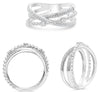 .30CT DIAMOND 14K WHITE GOLD MULTI ROW CRISS CROSS INFINITY BY THE YARD FUN RING