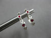 .23CT DIAMOND & AAA RUBY 14K WHITE GOLD 3D INFINITY HUGGIE HOOP HANGING EARRINGS