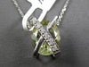 5.88CT DIAMOND & AAA GREEN AMETHYST 14KT WHITE GOLD OVAL X LOVE FLOATING PENDANT